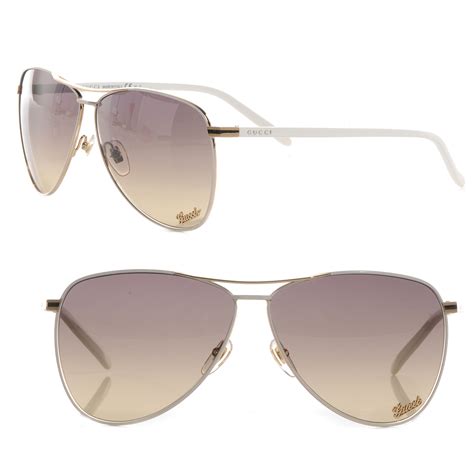 gucci white aviators